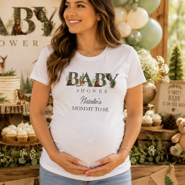 Camiseta Animales del Bosque Fiesta de Bebé Mamá Futuro