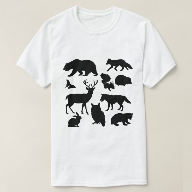 Camiseta Animales Del Bosque, Vida Silvestre (Diseño del anverso)