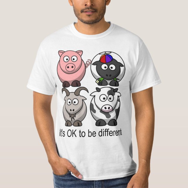 Camiseta animales del campo del arco iris (Anverso)