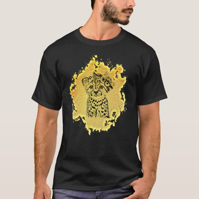 Camiseta Animales del gato Cheetah Motif Predator Africa Co (Anverso)