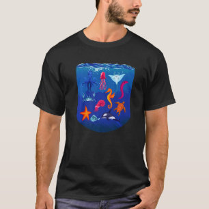 Camiseta Animales Del Mar Criaturas De La Vida En El Océano