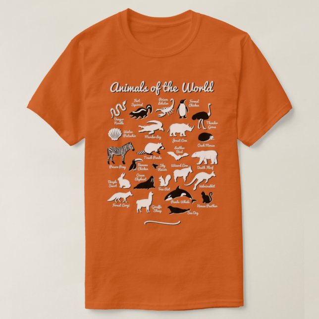 Camiseta Animales del mundo (Diseño del anverso)