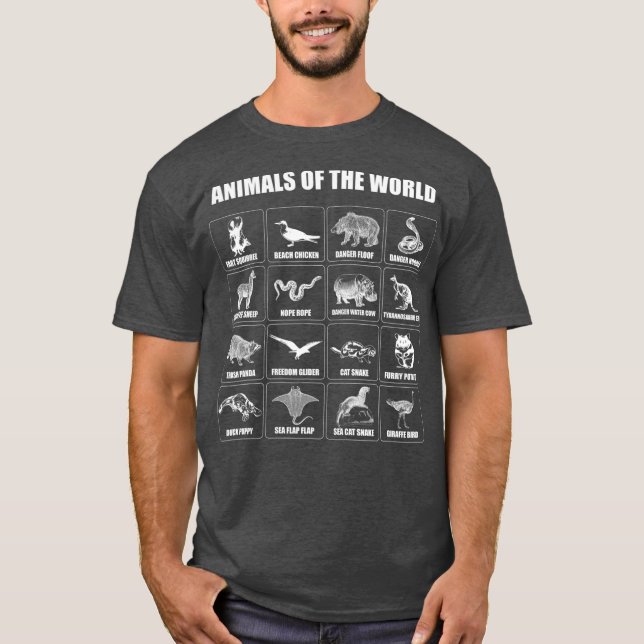 Camiseta Animales Del Mundo Animales De Regalo Divertido Pa (Anverso)