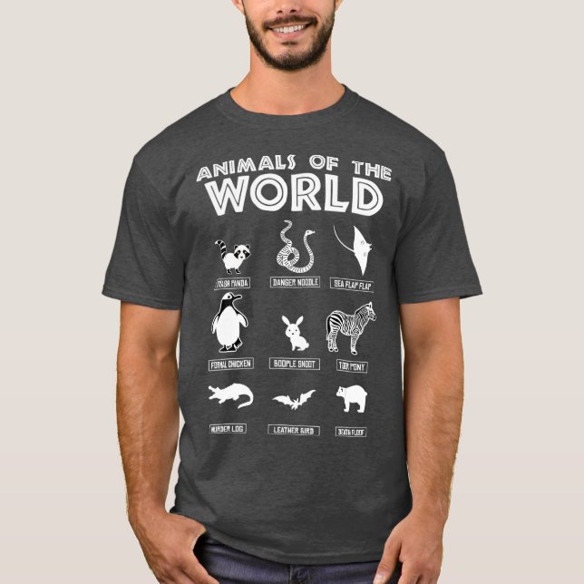 Camiseta Animales Del Mundo Animales Graciosos (Anverso)