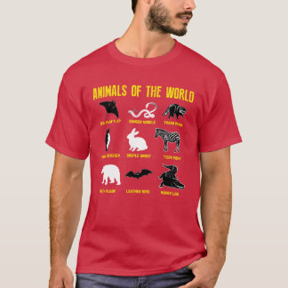 Camiseta Animales Del Mundo Humor Divertido Amigos Vintage