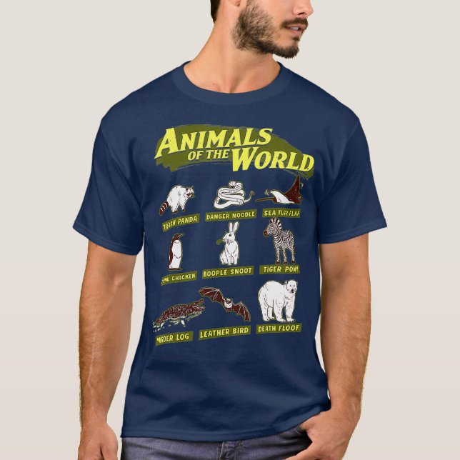 Camiseta Animales del mundo nombre del peligro de la basura (Anverso)