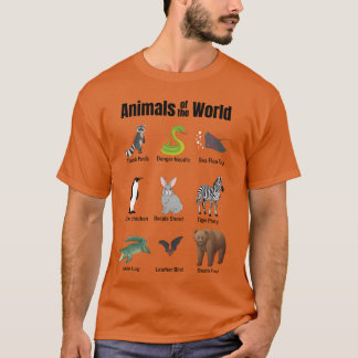 Camiseta Animales del mundo nombres divertidos y equivocado