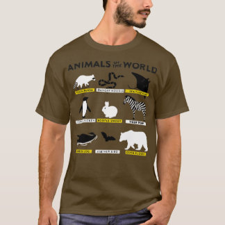Camiseta Animales del mundo y cómo se les llama núcleo