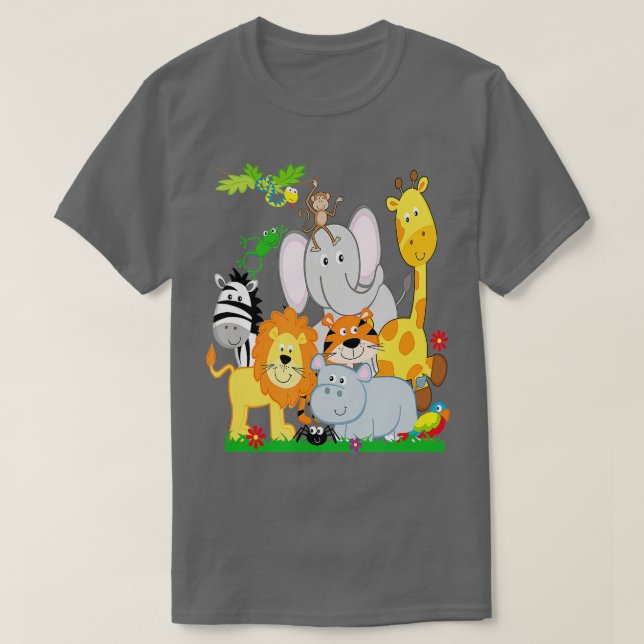 Camiseta Animales del Zoológico Camisan Fiesta de cumpleaño (Diseño del anverso)