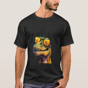 Camiseta Animales Dinosaurio rex gráfico con gafas de sol 4