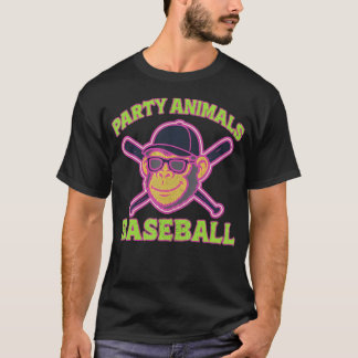 Camiseta Animales Divertidos de Fiesta Béisbol Divertido