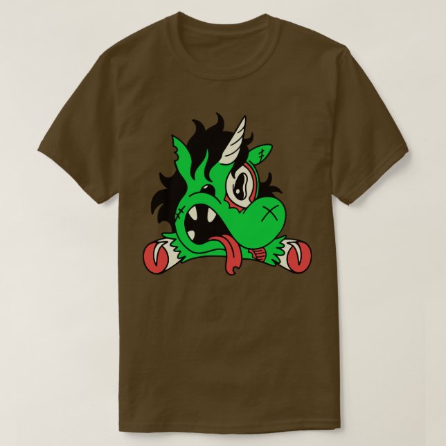 Camiseta Animales divertidos de Halloween de Zombie Unicorn (Diseño del anverso)