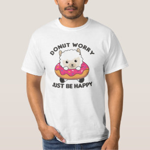 Camiseta Animales Divertidos De La Alpaca En Rosa De Donut