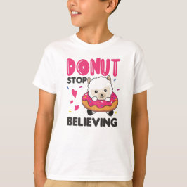 Camiseta Animales Divertidos De La Alpaca En Rosa De Donut