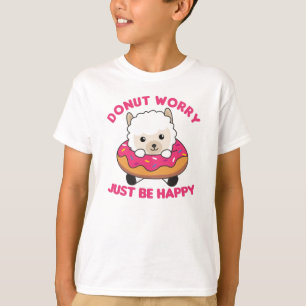 Camiseta Animales Divertidos De La Alpaca En Rosa De Donut