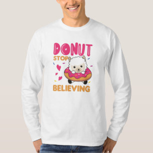 Camiseta Animales Divertidos De La Alpaca En Rosa De Donut