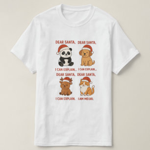 Camiseta “Animales divertidos de Navidad con sombreros de S