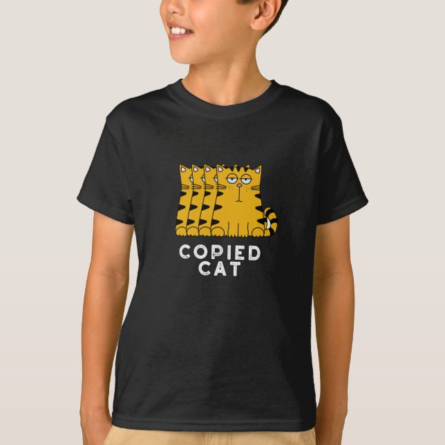 Camiseta Animales divertidos del gato copiados Pun Dark BG (Anverso)