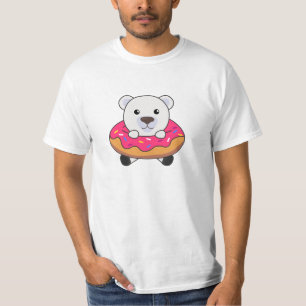 Camiseta Animales divertidos del oso polar lindo en rosa do
