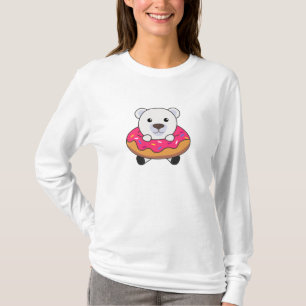 Camiseta Animales divertidos del oso polar lindo en rosa do