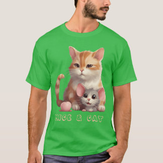 Camiseta Animales Divertidos Ratones y gato