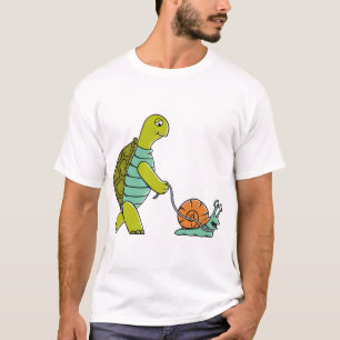 Camiseta Animales Divertidos Tortuga y Caracol