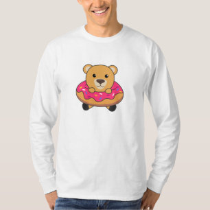 Camiseta Animales Dulces De Oso Gracioso En Rosa Donut