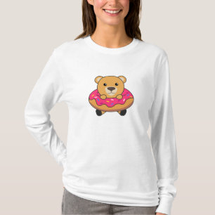Camiseta Animales Dulces De Oso Gracioso En Rosa Donut