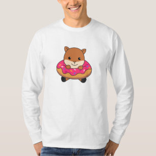 Camiseta Animales Dulces Y Graciosos De La Ardilla En Rosa 