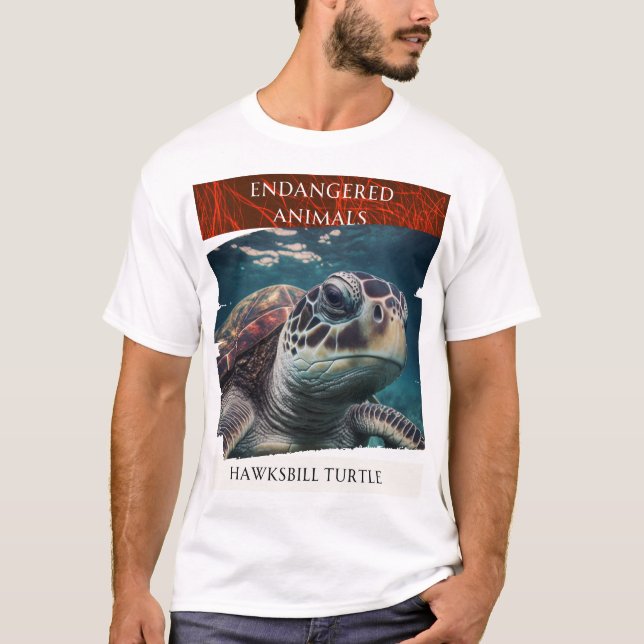 Camiseta Animales en peligro de extinción - Tortuga Hawksbi (Anverso)
