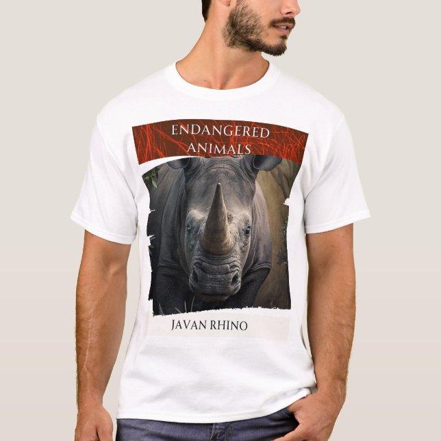 Camiseta Animales en peligro - Javan Rhino (Anverso)