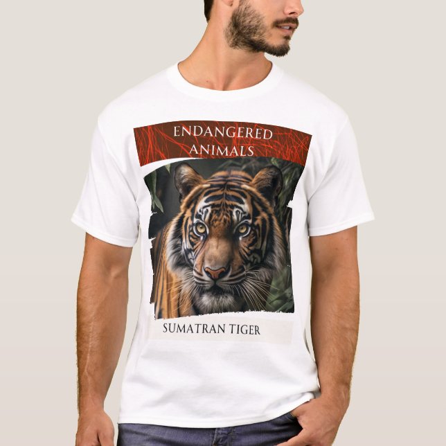 Camiseta Animales en peligro - Tigre de Sumatra (Anverso)