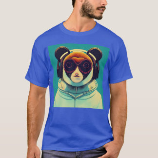Camiseta animales escuchando música relajando la vida anima