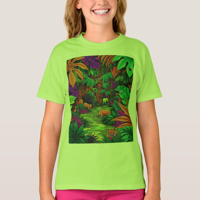 Camiseta Animales exóticos de la jungla densa (Anverso)