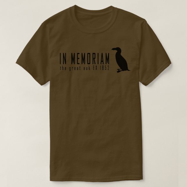 Camiseta Animales extintos Gran alca en la huella negra de  (Diseño del anverso)