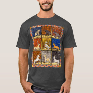 CAMISETA ANIMALES FANTÁSTICOS BESTIARIOS MEDIEVALES EN BL R