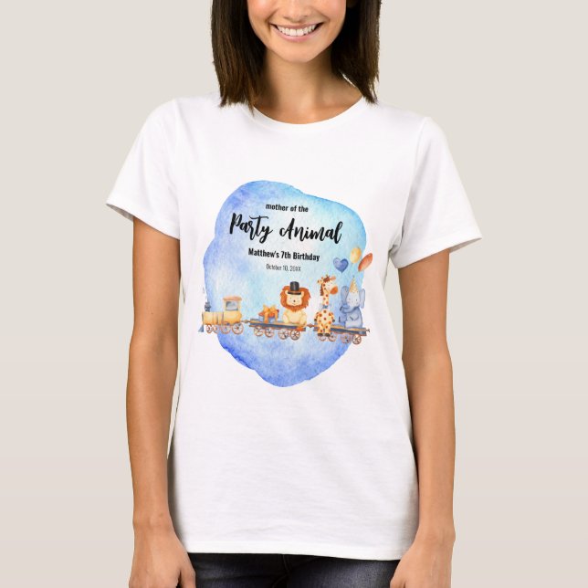 Camiseta Animales fiestas en el tren de mamá cumpleaños de  (Anverso)