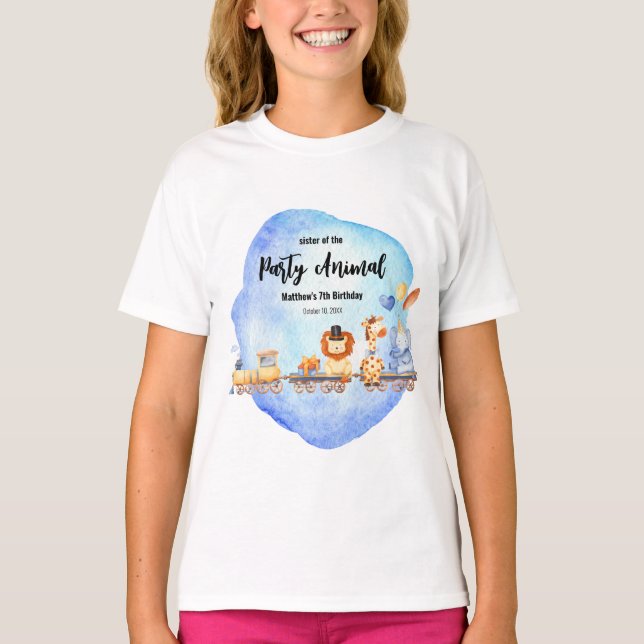 Camiseta Animales fiestas en la hermana del cumpleaños de l (Anverso)