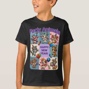 Camiseta Animales fiestas "Feliz Año Nuevo"