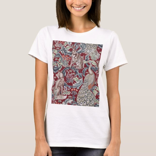 Camiseta Animales forestales, William Morris (Anverso)