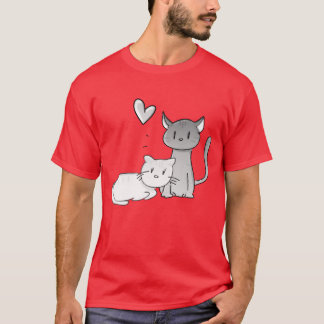 Camiseta animales gatos gato amor pareja chica