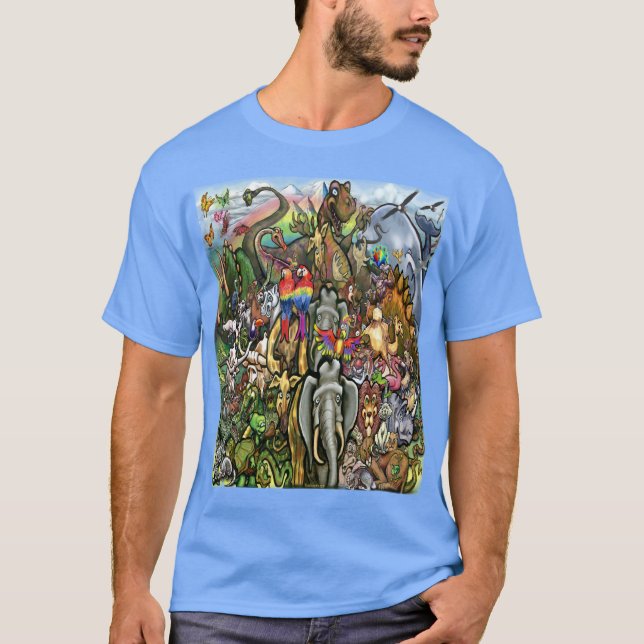 Camiseta Animales grandes y pequeños (Anverso)