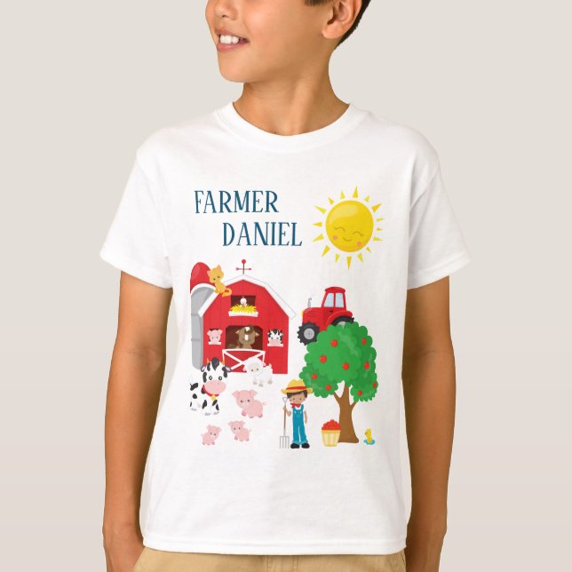 Camiseta Animales, granjeros y tractores de Personalizado C (Anverso)
