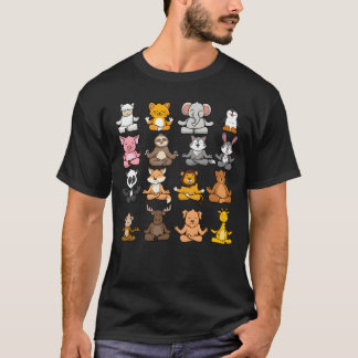 Camiseta Animales haciendo yoga animales meditando niño