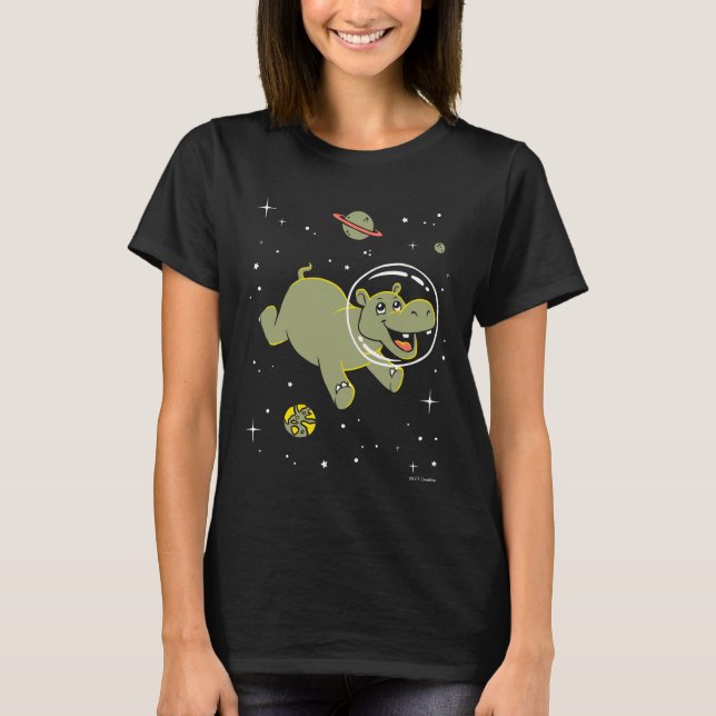 Camiseta Animales Hippo En El Espacio (Anverso)