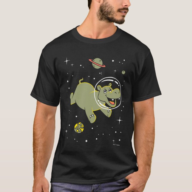 Camiseta Animales Hippo En El Espacio (Anverso)