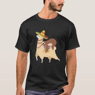 Camiseta Animales holgazanes perezosos montan llama