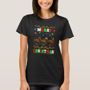 Camiseta Animales iluminan Feliz Navidad Santa Horse