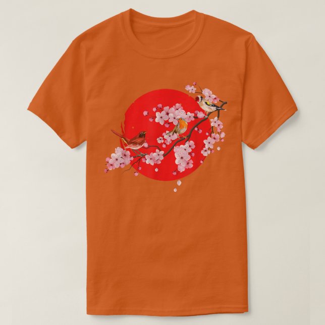 Camiseta Animales japoneses de observación de aves Sakura c (Diseño del anverso)