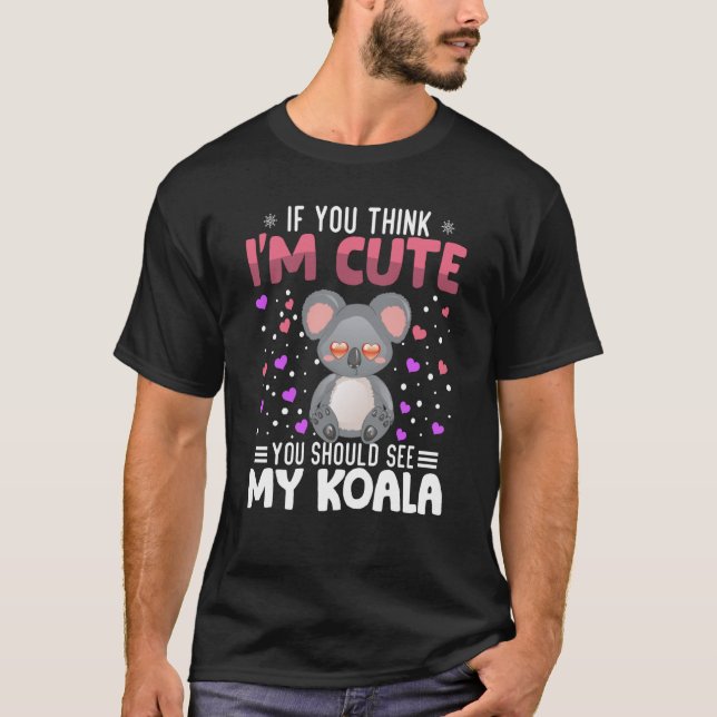 Camiseta Animales Koala El día de San Valentín Corazón Para (Anverso)